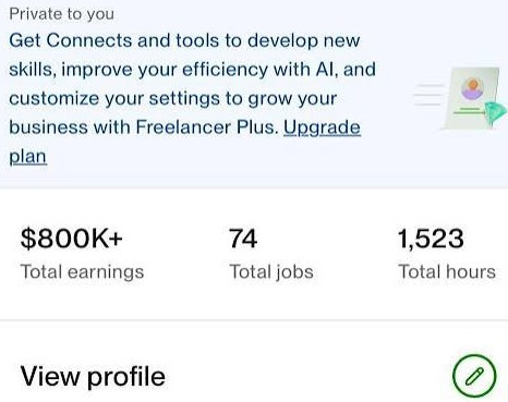 My total earnings on Upwork